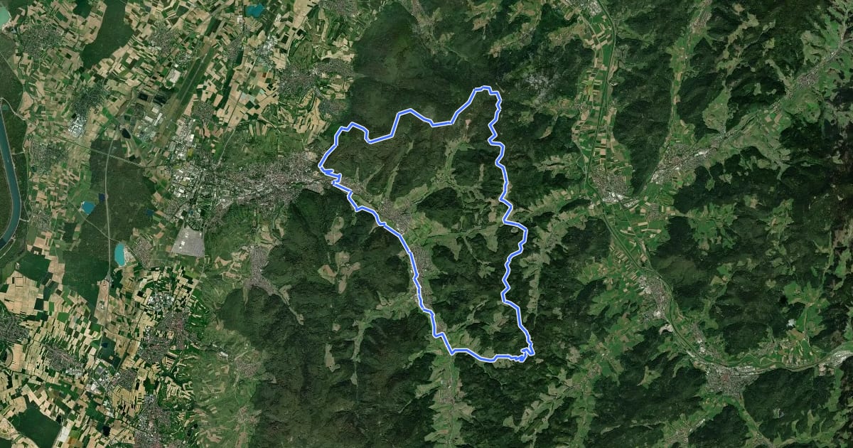 Маршрут MTB Auf Zur Burg Geroldseck на спутниковом снимке