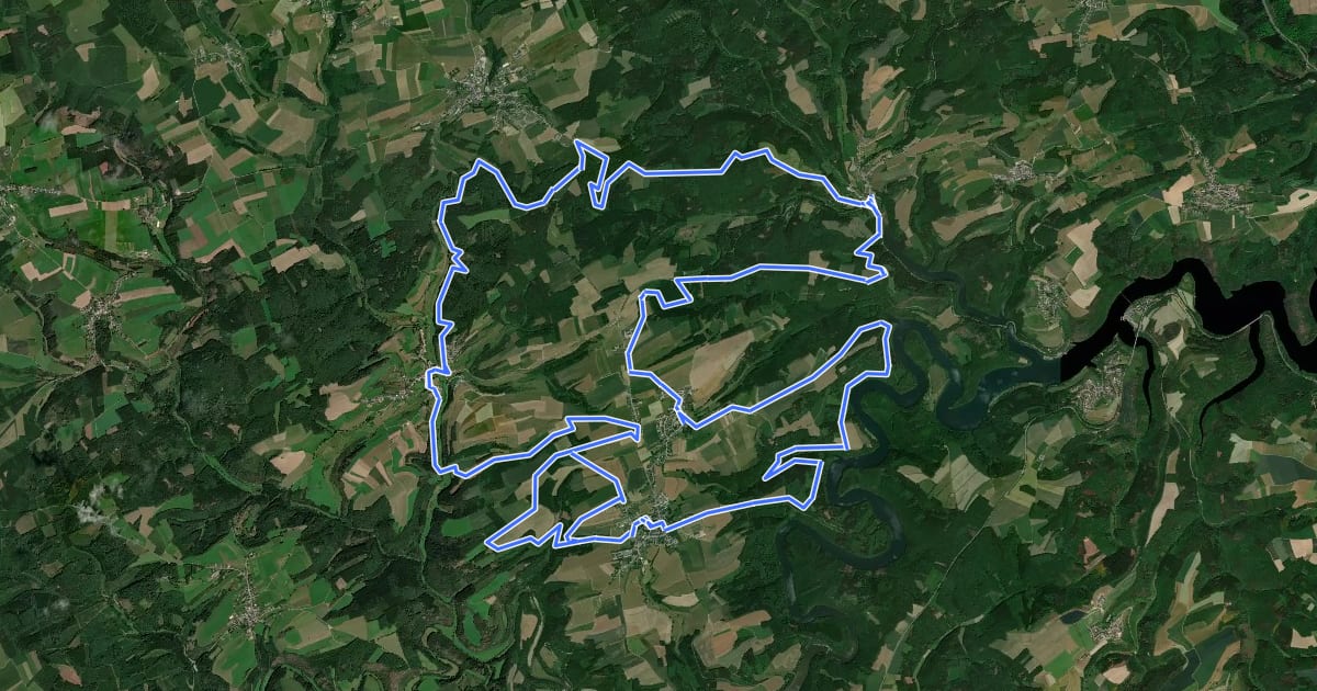Маршрут MTB Bavigne - Boulaide на спутниковом снимке