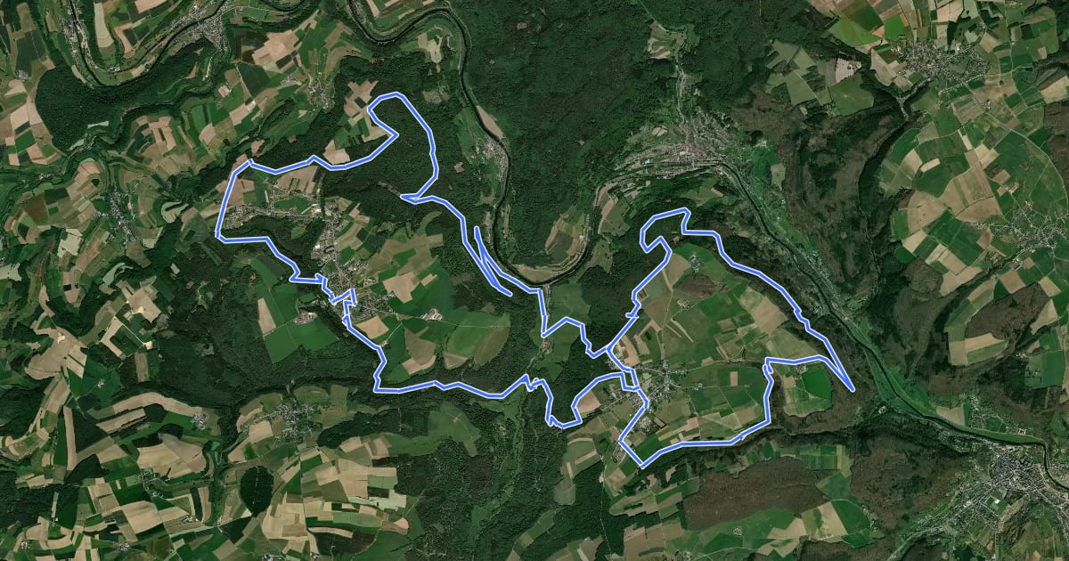 Маршрут MTB Beaufort-Berdorf на спутниковом снимке