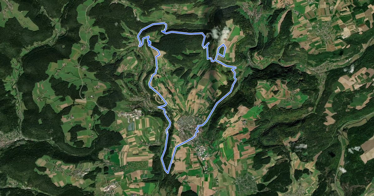 Маршрут MTB Berg- und Tal-Tour на спутниковом снимке