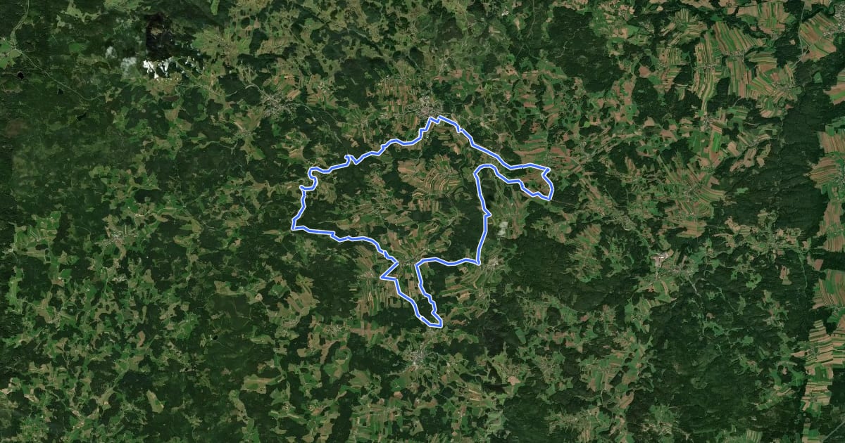 Маршрут MTB Bergland-Strecke на спутниковом снимке