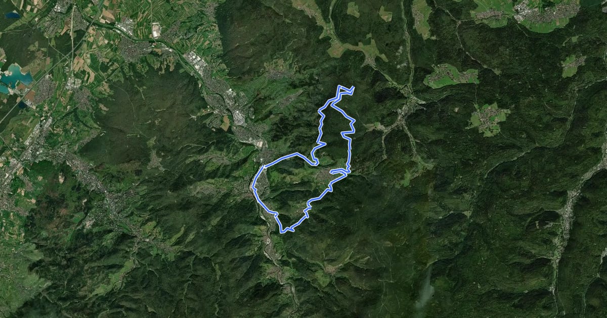 Маршрут MTB Bernstein-Tour на спутниковом снимке