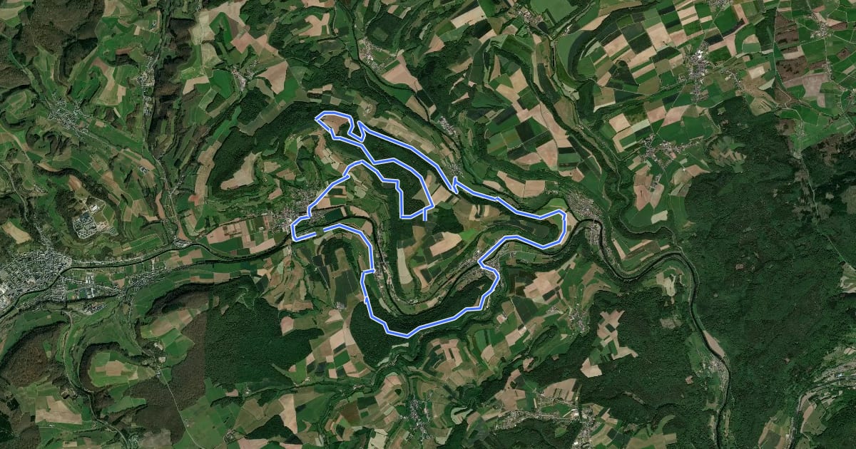 Маршрут MTB Bettendorf-Reisdorf на спутниковом снимке