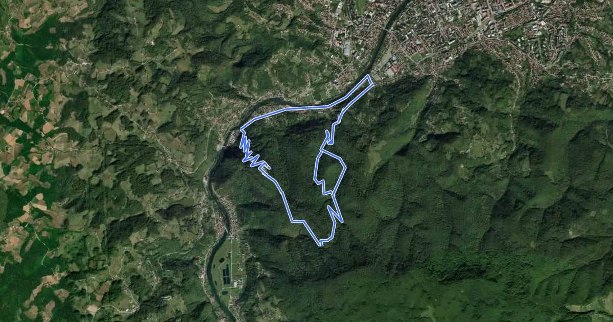 Маршрут MTB BL Trail - BB1 на спутниковом снимке