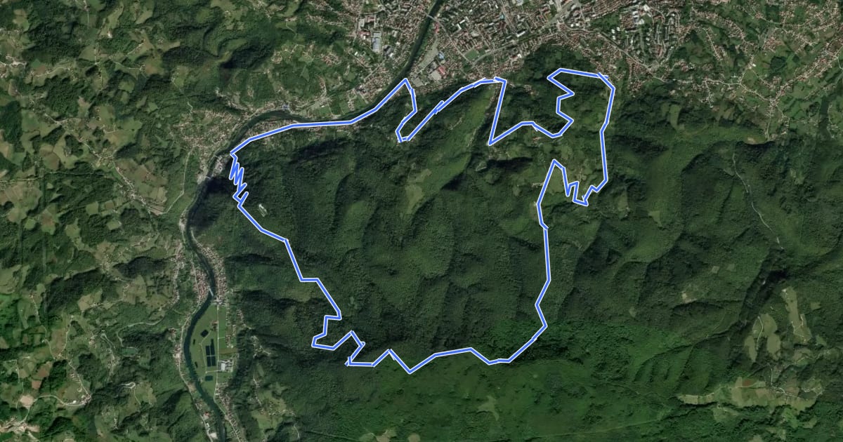 Маршрут MTB BL Trail - BB2 на спутниковом снимке