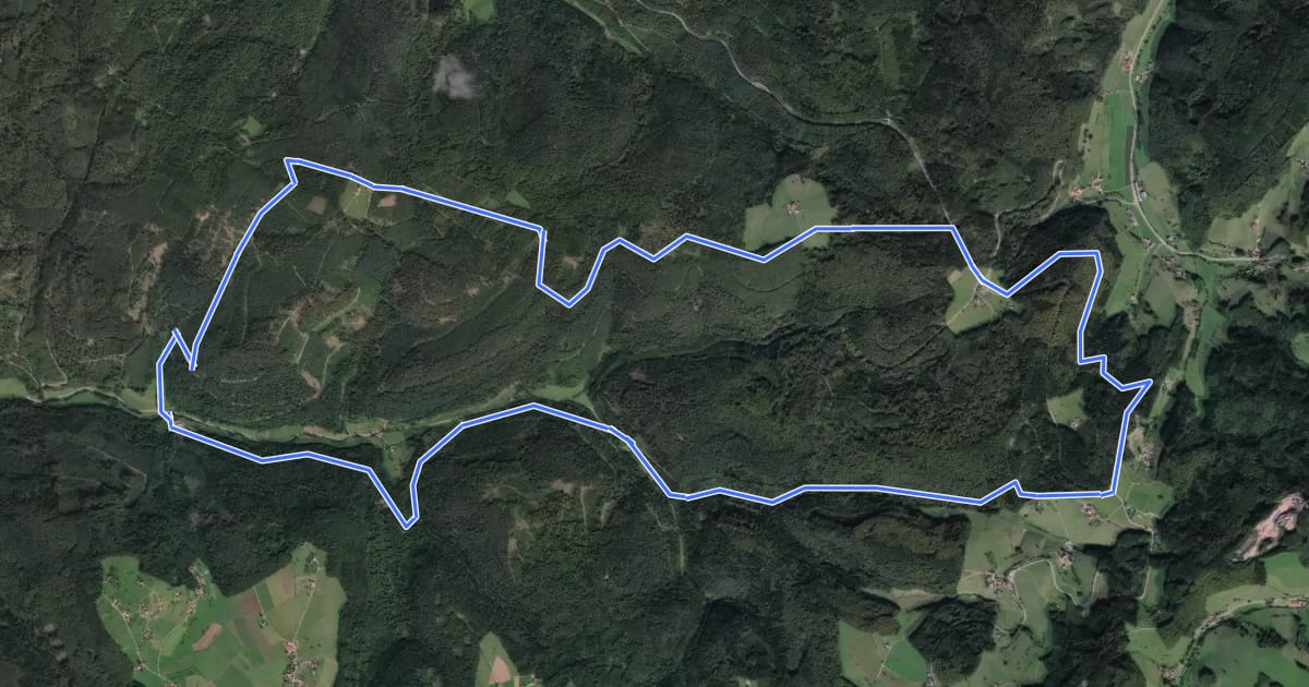 Маршрут MTB Breisgau-Tour на спутниковом снимке