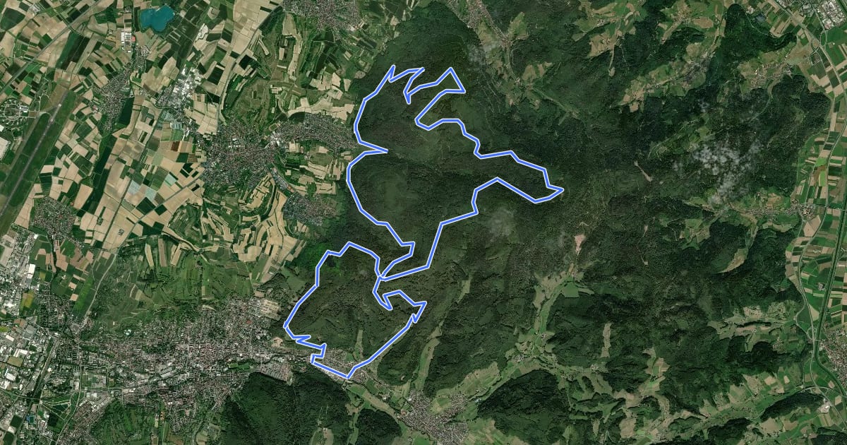 Маршрут MTB Brudertal-Tour на спутниковом снимке