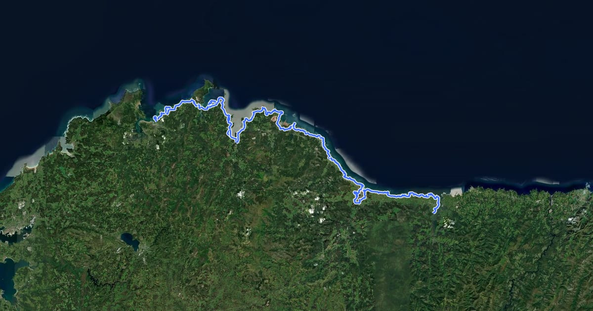 Маршрут Mtb Camiño natural do Roteiro do Cantábrico на спутниковом снимке