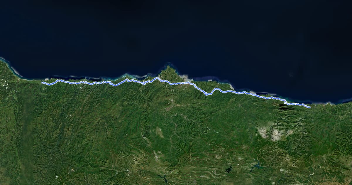 Маршрут Mtb Camino del Norte (Asturias) на спутниковом снимке