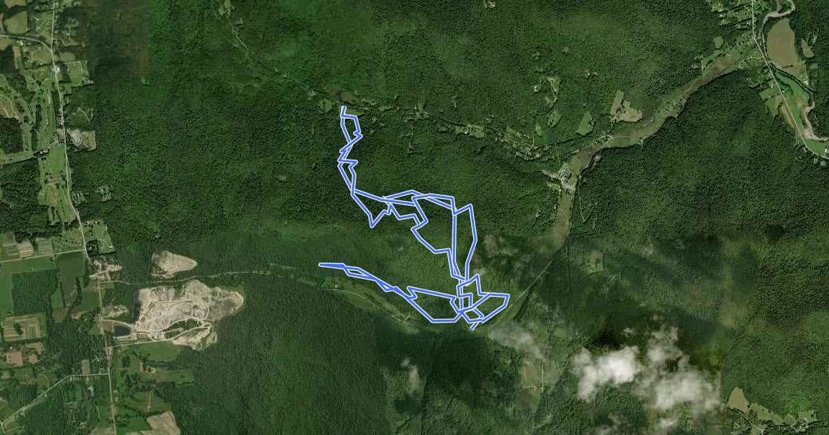 Маршрут MTB Carse Hills на спутниковом снимке