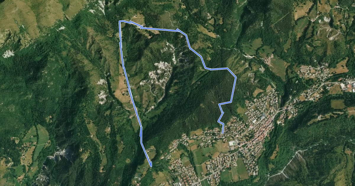Маршрут MTB Castione - malga Biliardo на спутниковом снимке
