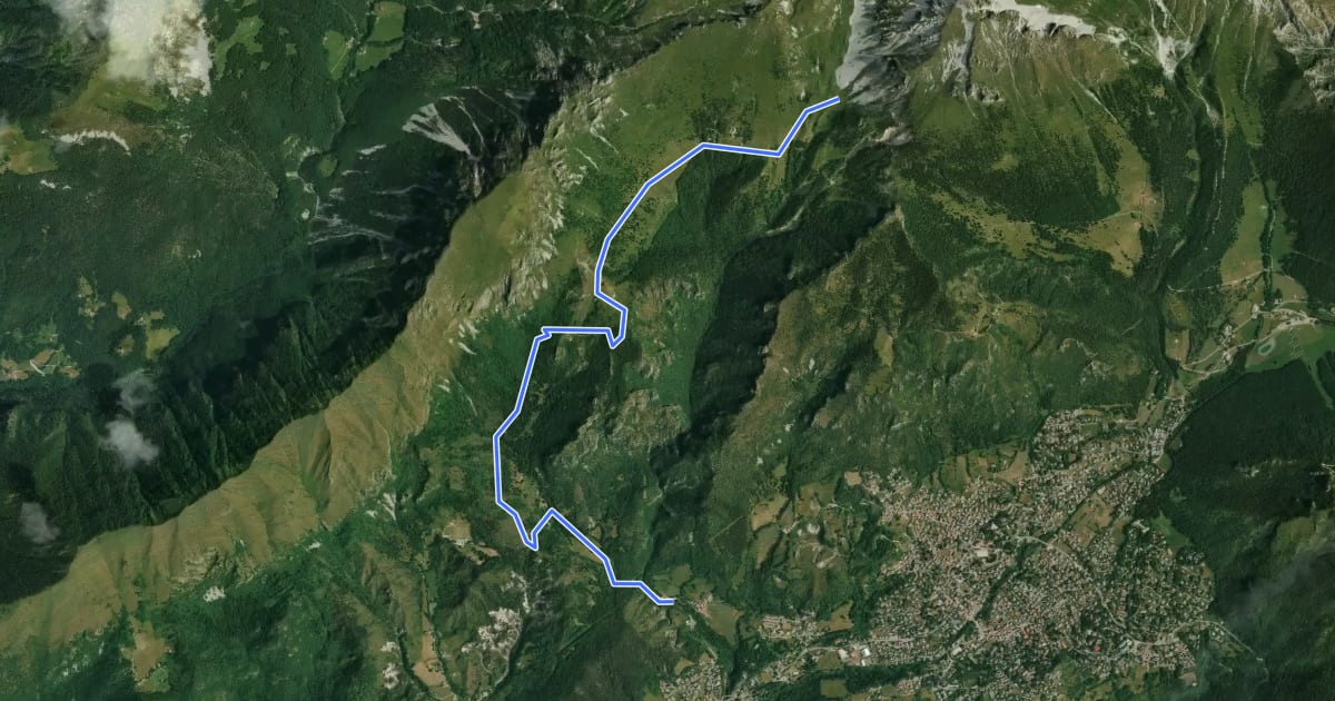 Маршрут MTB Castione - malga Presolana на спутниковом снимке
