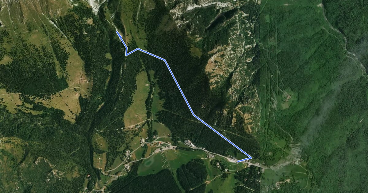 Маршрут MTB Castione - Passo della Presolana - Cassinelli на спутниковом снимке