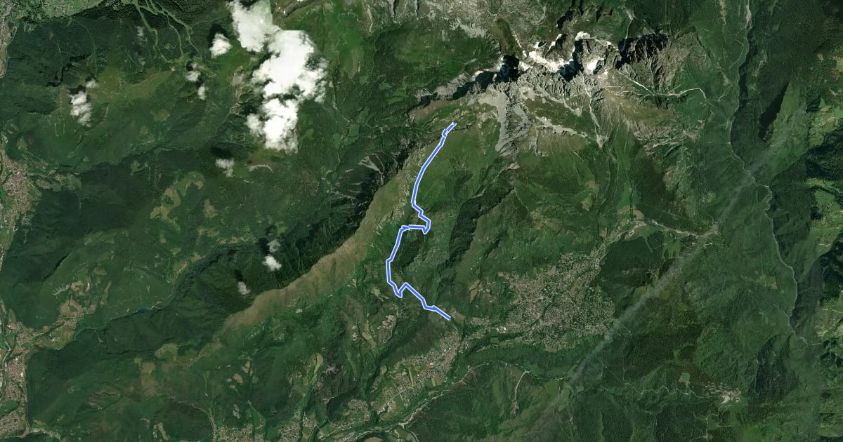Маршрут MTB Castione - rifugio Olmo на спутниковом снимке