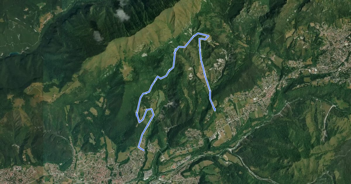 Маршрут MTB Castione - Romentaregh Manega на спутниковом снимке