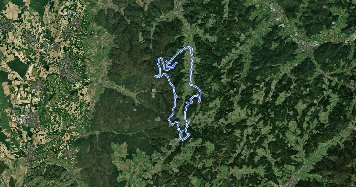 Маршрут MTB Dörlinbach-Tour на спутниковом снимке