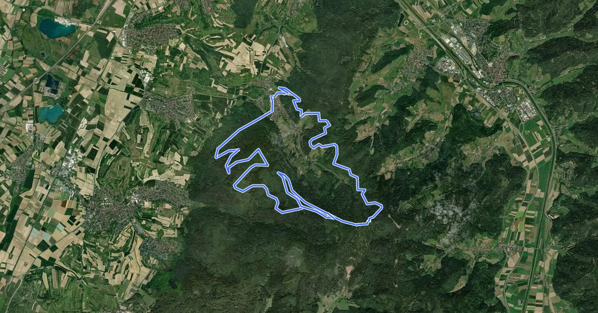Маршрут MTB Diersburger Tal-Tour на спутниковом снимке