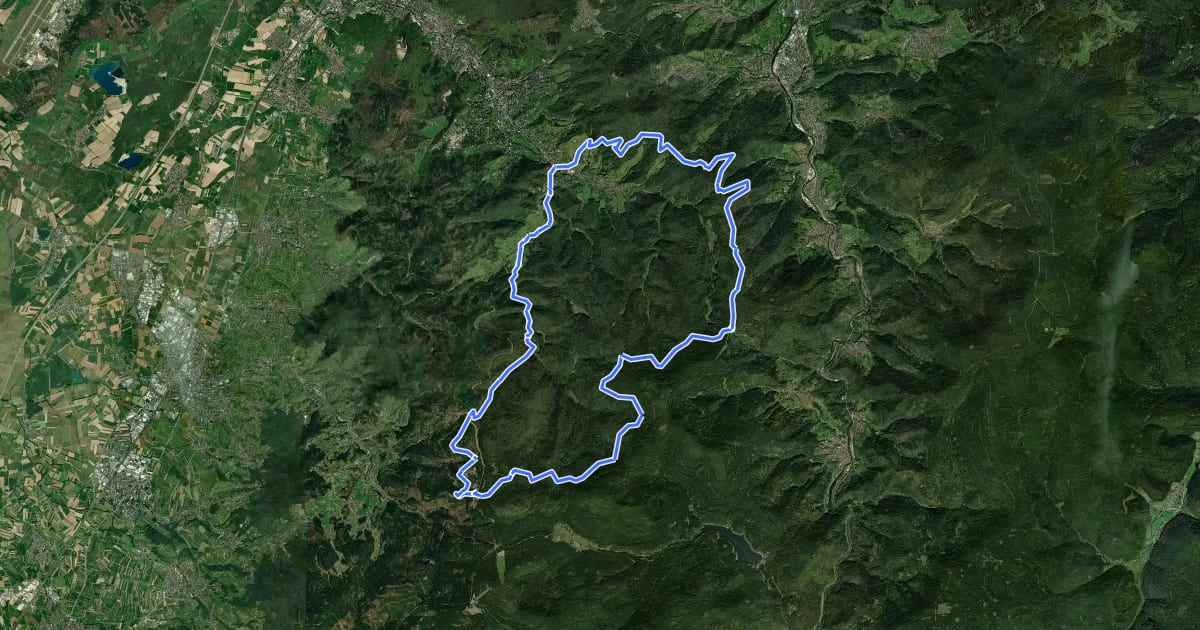 Маршрут MTB Durch den einsamen Stadtwald на спутниковом снимке