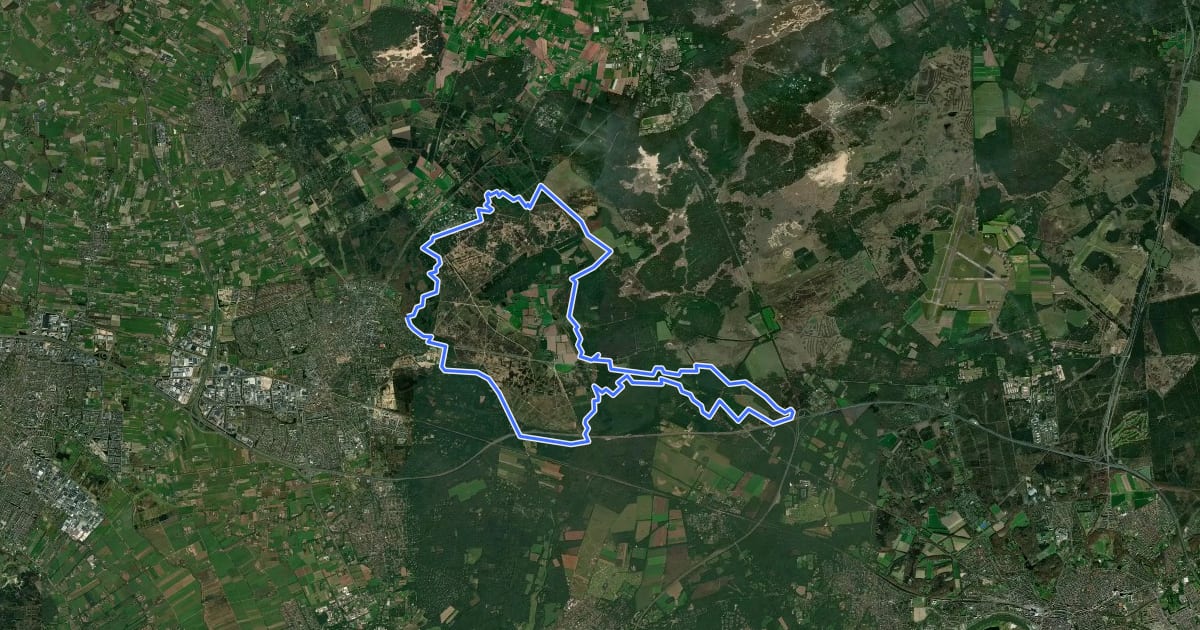 Маршрут MTB Ede - Rood на спутниковом снимке