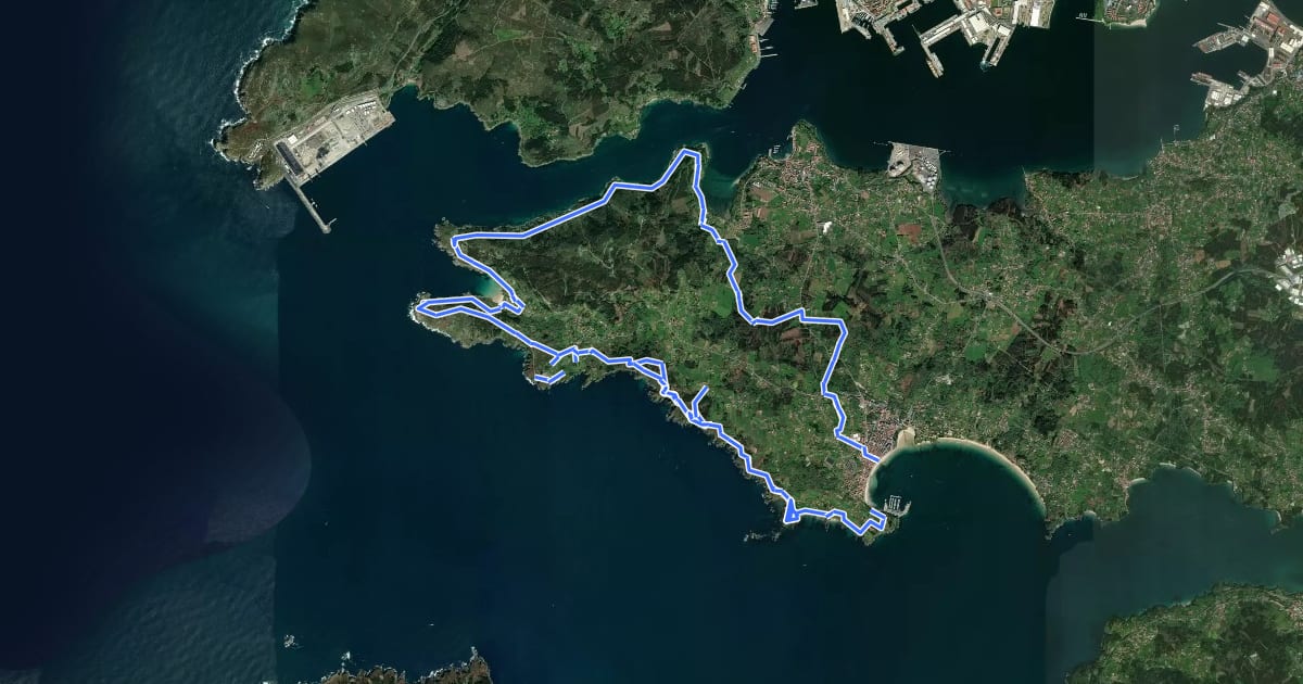 Маршрут Mtb Entre dúas Rías на спутниковом снимке