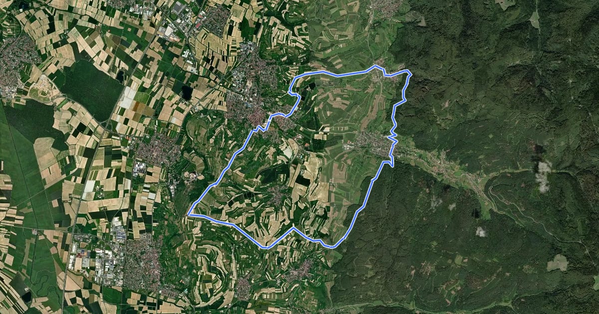Маршрут MTB Ettenheimer Panorama-Tour на спутниковом снимке