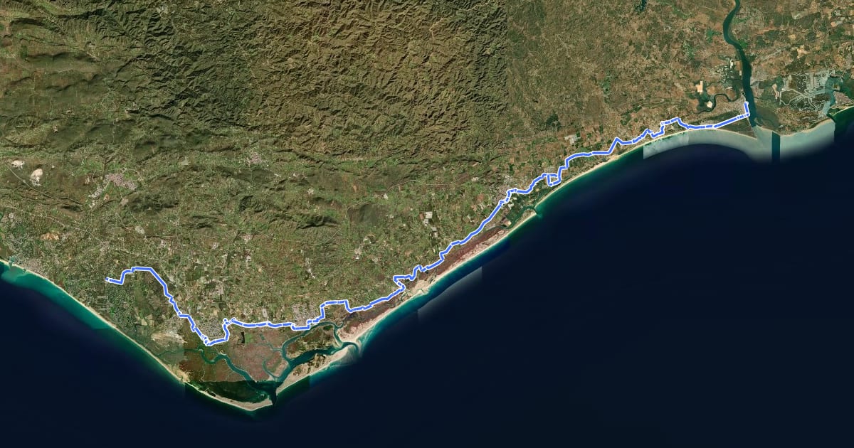 Маршрут Mtb EuroVelo 1 - Atlantic Coast Route - part Portugal 1 на спутниковом снимке