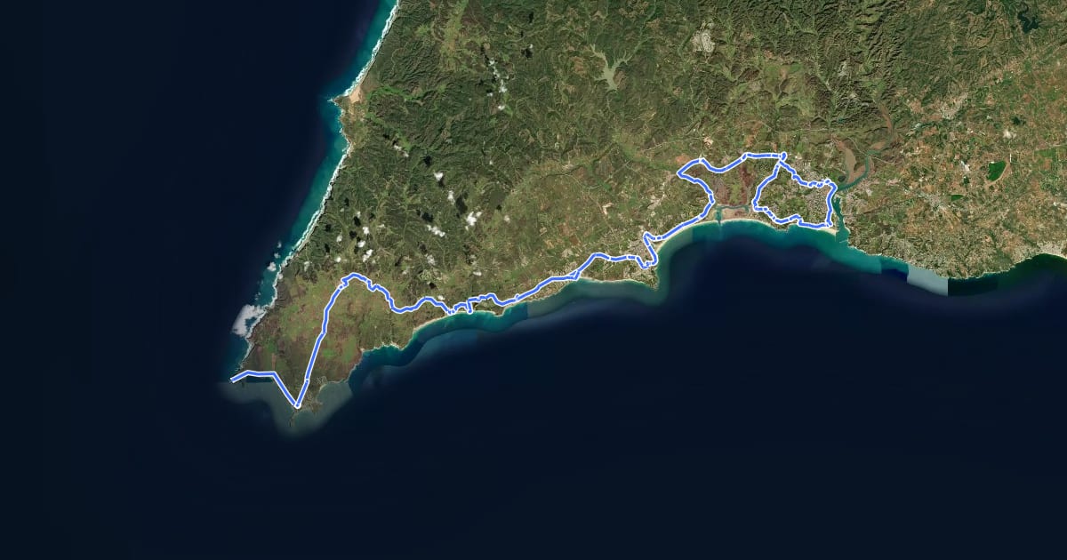 Маршрут Mtb EuroVelo 1 - Atlantic Coast Route - part Portugal 3 на спутниковом снимке