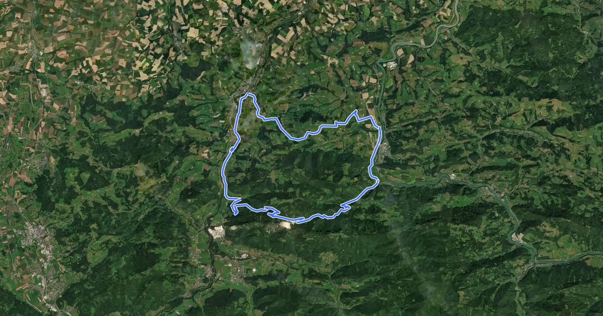 Маршрут MTB - Feitelrundweg на спутниковом снимке