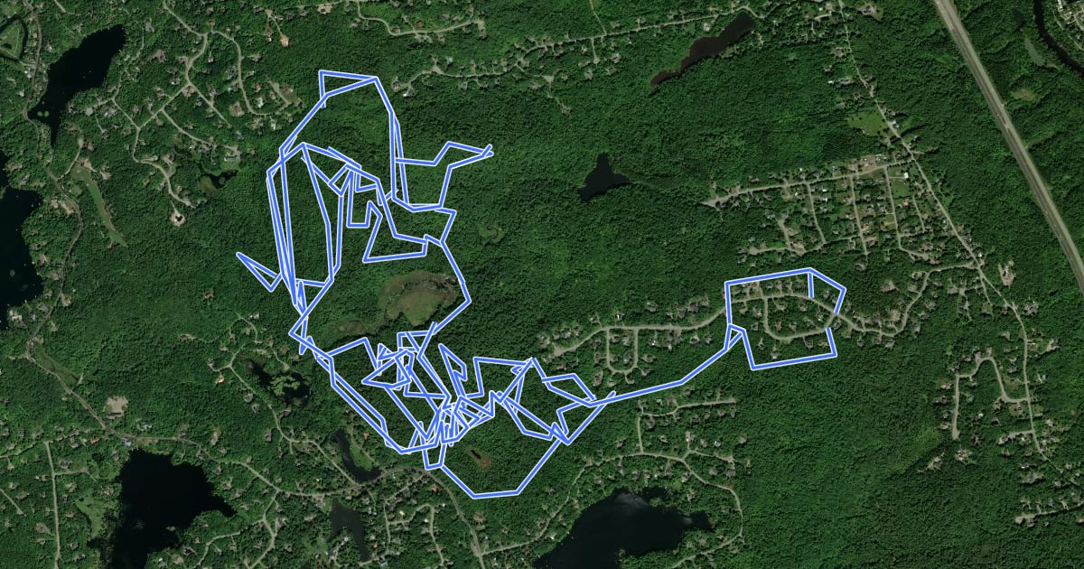 Маршрут MTB Forêt Héritage на спутниковом снимке