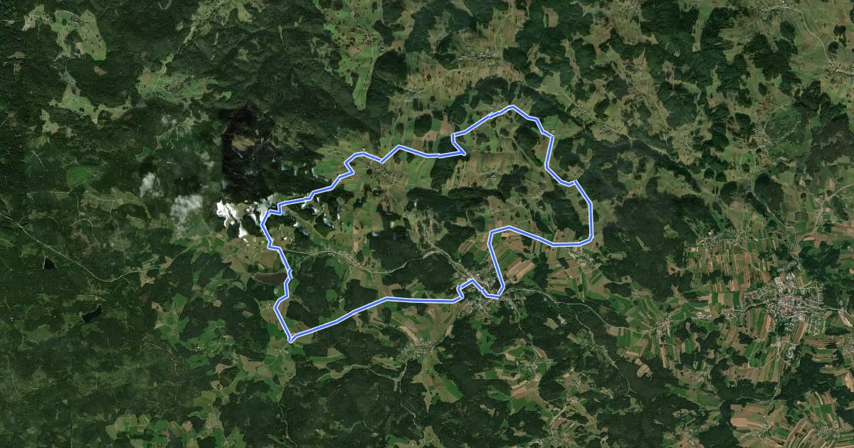 Маршрут MTB Frauenwieserteich Tour на спутниковом снимке