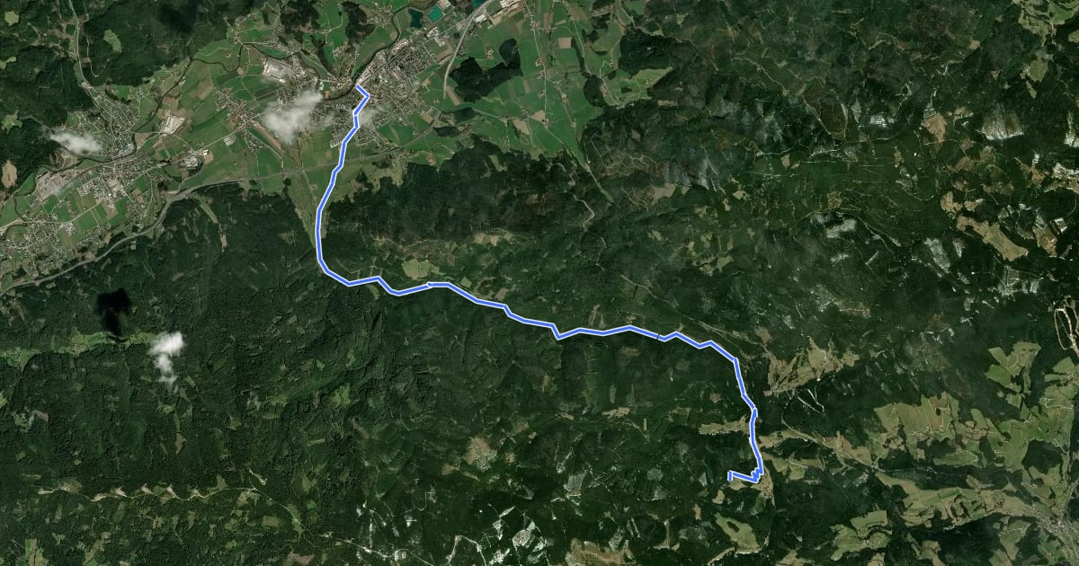 Маршрут MTB Freßnitzgraben – Geburtshaus Rosegger на спутниковом снимке