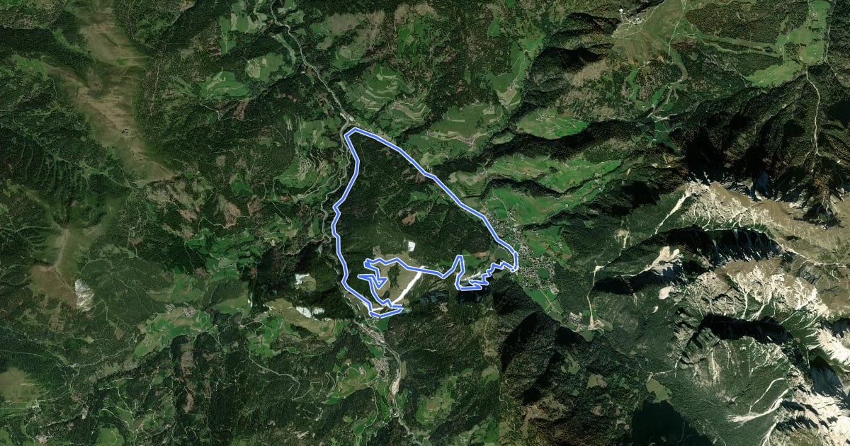 Маршрут MTB Gran Jú-Tour на спутниковом снимке