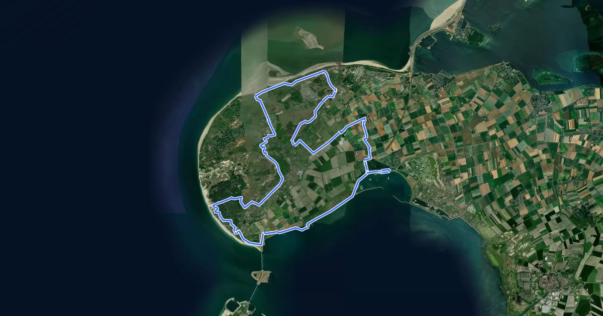 Маршрут MTB (gravel) Route Burgh-Haamstede на спутниковом снимке