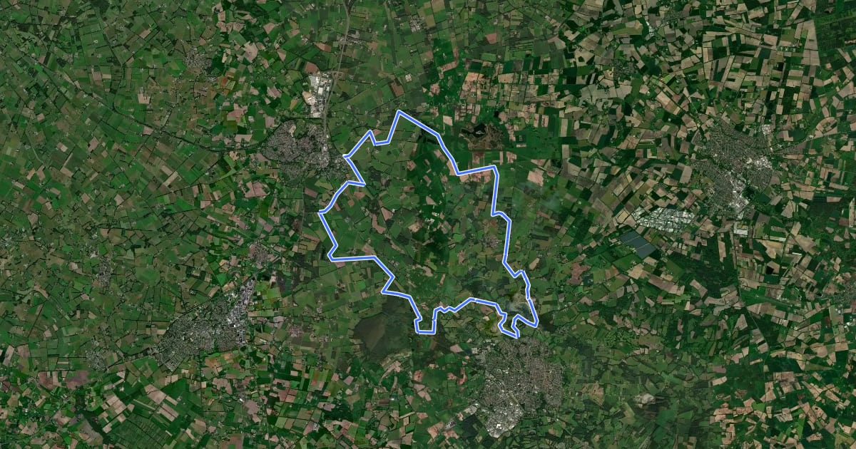 Маршрут MTB Gravel route Groenlo на спутниковом снимке