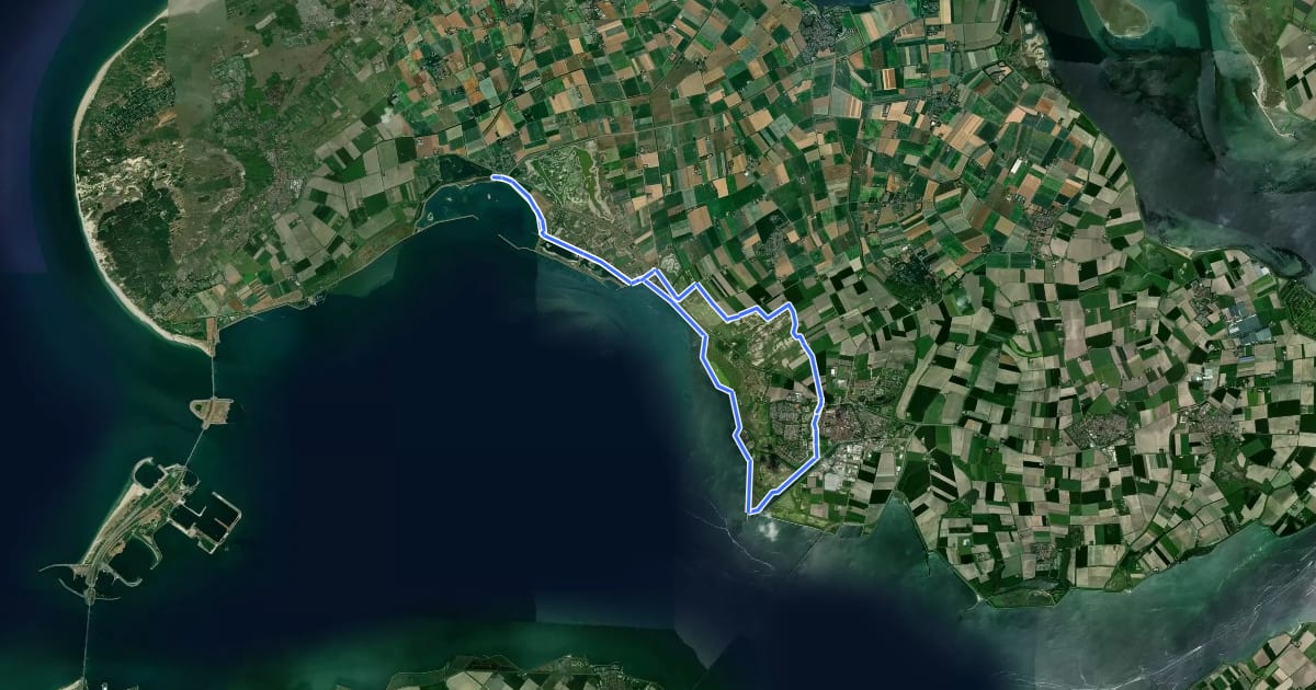 Маршрут MTB (gravel) Route Zierikzee на спутниковом снимке
