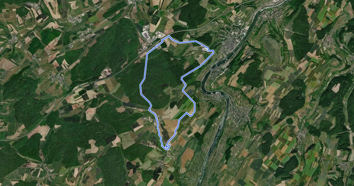 Маршрут MTB Grevenmacher на спутниковом снимке