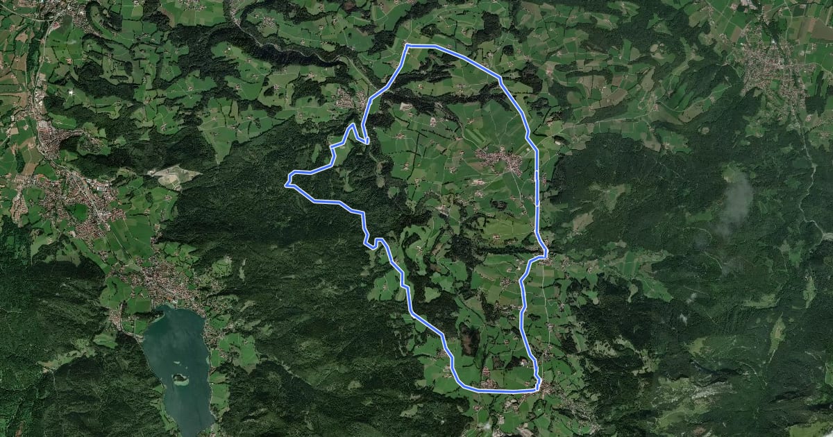 Маршрут MTB Große Leitzachtalrunde на спутниковом снимке