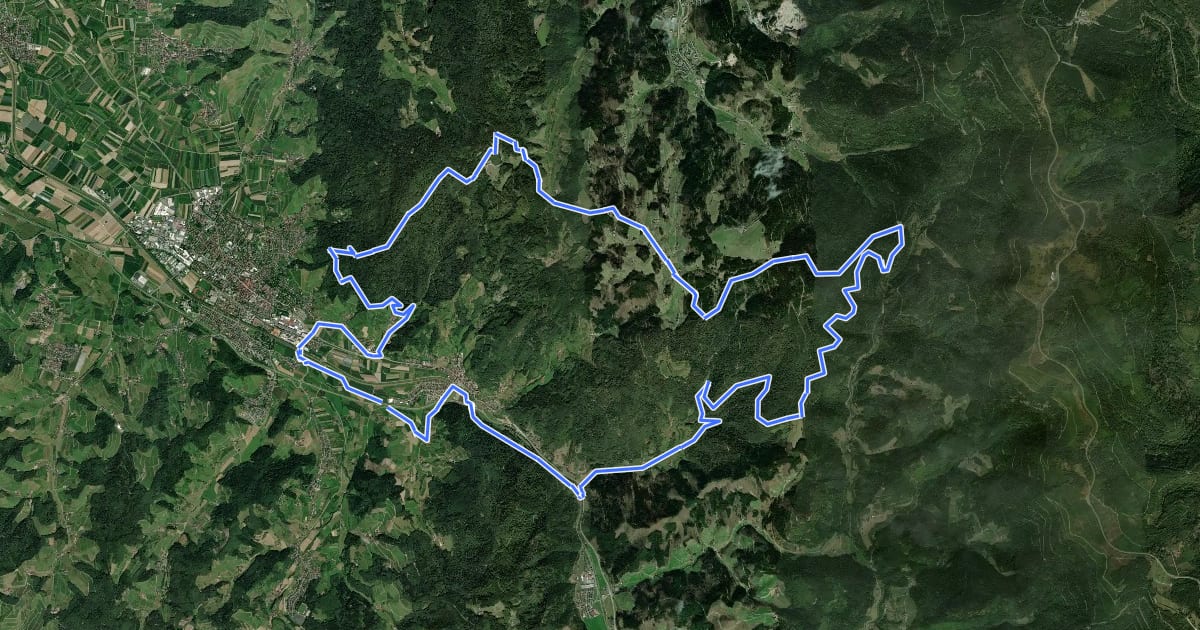 Маршрут MTB Große Sohlberg-Tour (14) на спутниковом снимке