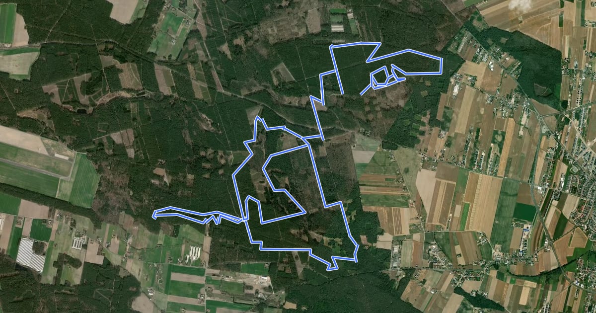 Маршрут MTB Grodzisk на спутниковом снимке