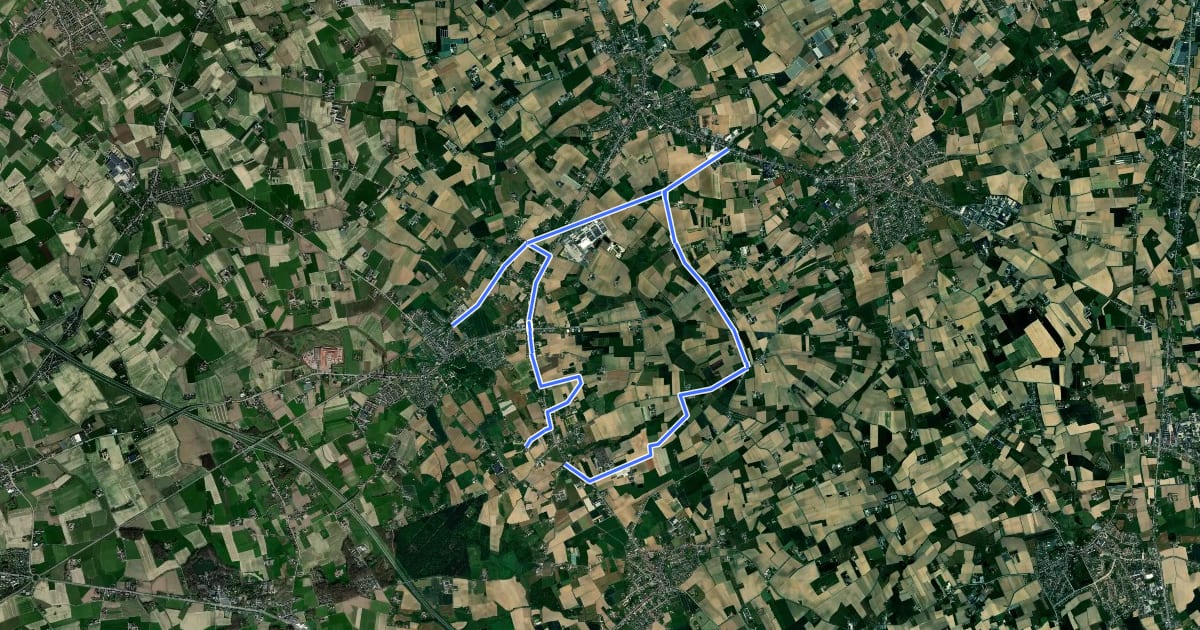 Маршрут MTB Gustave Bourgois Blauw на спутниковом снимке