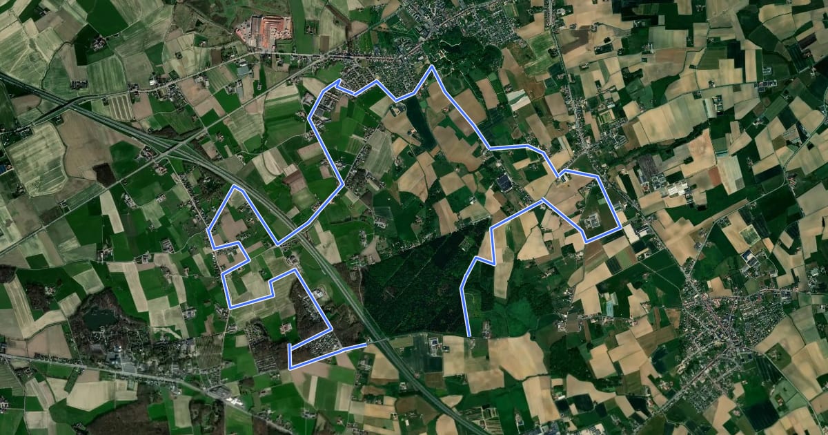 Маршрут MTB Gustave Bourgois Rood на спутниковом снимке