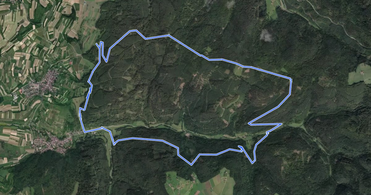 Маршрут MTB Höfle-Tour на спутниковом снимке