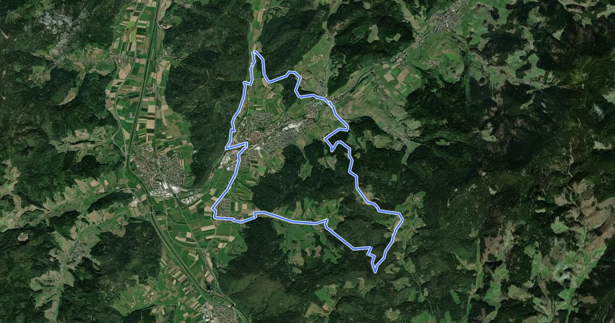 Маршрут MTB Hahn & Henne Tour на спутниковом снимке