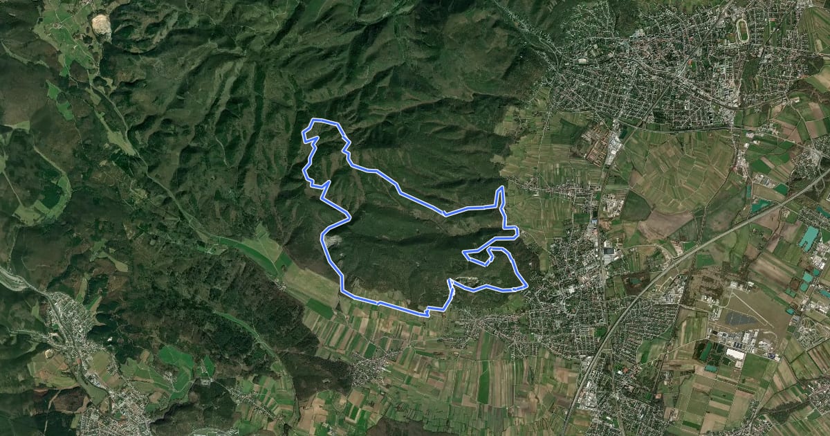 Маршрут MTB Harzbergstrecke на спутниковом снимке