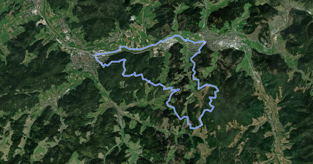 Маршрут MTB Hausacher Südtour на спутниковом снимке