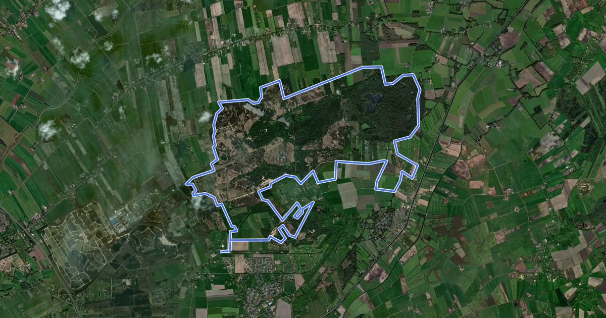 Маршрут MTB Havelte Oost на спутниковом снимке