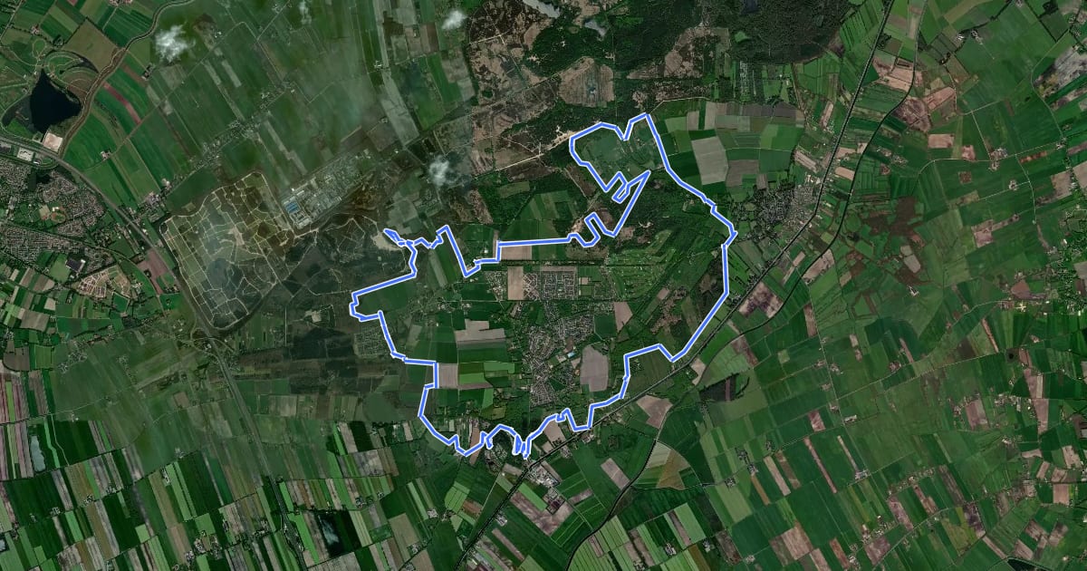 Маршрут MTB Havelte Zuid-Oost на спутниковом снимке