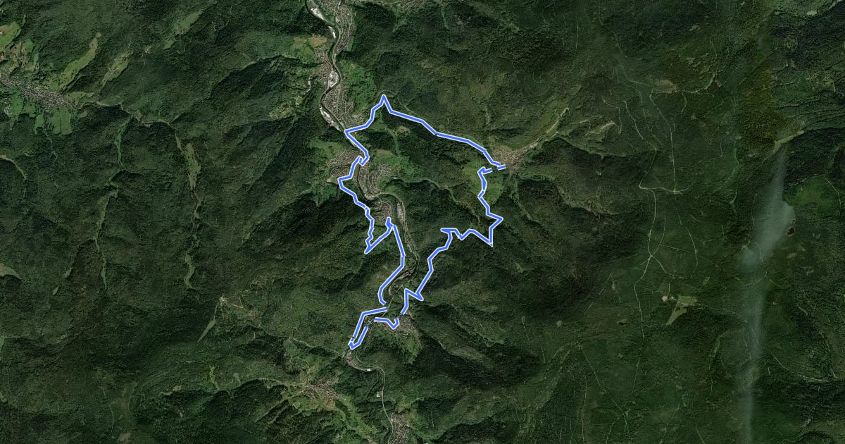 Маршрут MTB Heuhütten-Tour на спутниковом снимке
