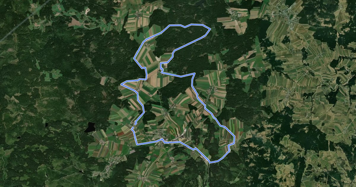 Маршрут MTB Himmelteich-Strecke на спутниковом снимке