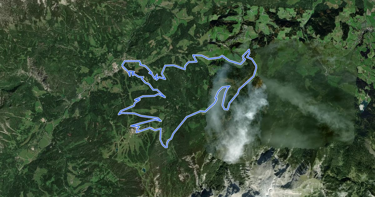 Маршрут MTB Hinterstoder на спутниковом снимке
